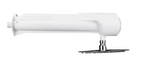 DUCHA HORIZONTAL LUSSO BLANCA A 110V - 220V BOCCHERINI CON REGADERA DE 8” / REF: 2801110