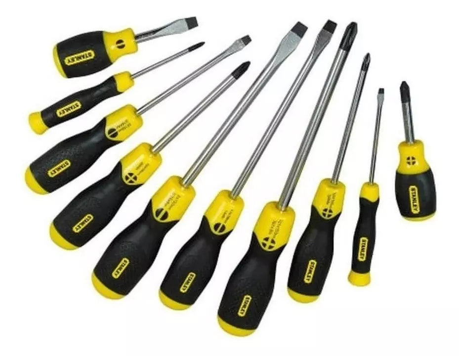 JUEGO DE 10 DESTORNILLADORES CUSHIONGRIP STANLEY / REF: STMT66676-840