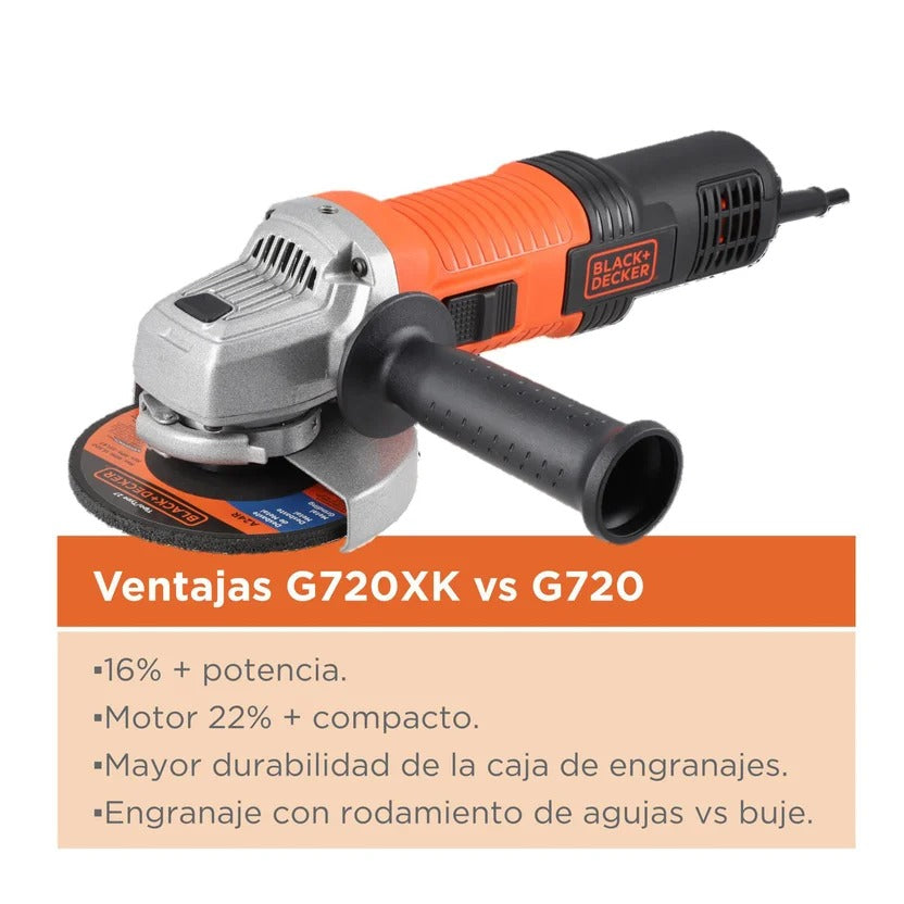 COMBO PULIDORA G720XK 920W B&D + CAJA PLASTICA + GUANTES + GAFAS B&D / G720XK-B3