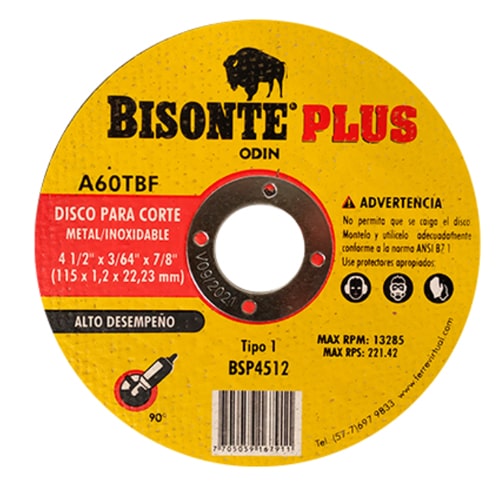 DISCO FINO DE CORTE 4.1/2″ x 3/64 x 7/8″ BS4512