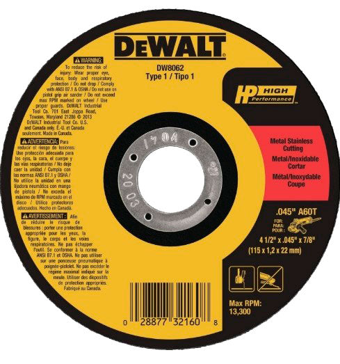 DISCO FINO CORTE DE METAL 9 / DW8067LA