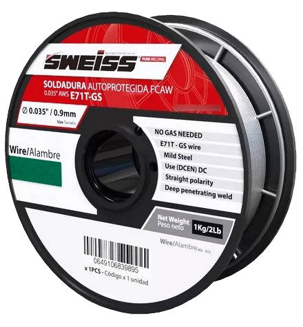 ALAMBRE DE SOLDADURA FCAW DIAMETRO 0.9MM (S-S) A5.20 SWEISS / SOSWM3-315