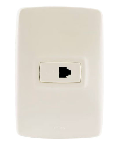 SALIDA TELEFONICA TIPO AMERICANO SENCILLO 4 HILOS BLANCO / AQ-050BU