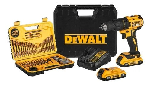 KIT TALADRO INALÁMBRICO 1/2¨ 20V + 2 BATERIAS + OBSEQUIO 100 piezas DEWALT DCD7781S2A-B3