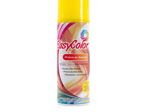 Pintura Aerosol EasyColor Amarillo Cromo Brillante EC006 interior y exterior de alto brillo y secado rápido