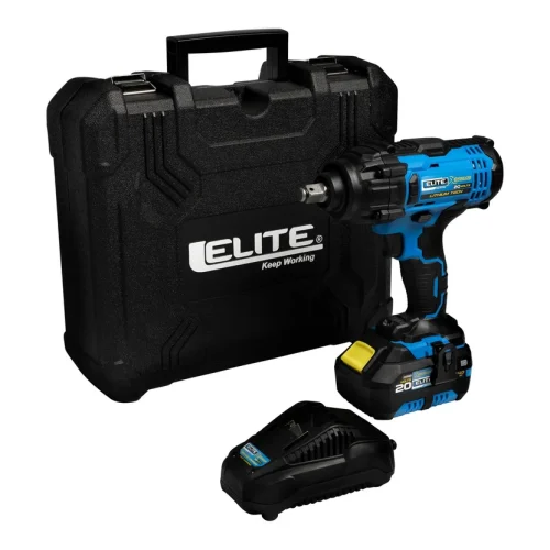Llave de Impacto Inalámbrica 20V 5 Niveles de Velocidad 400Nm 1/2" + Batería 4Ah + Cargador Caja Plast