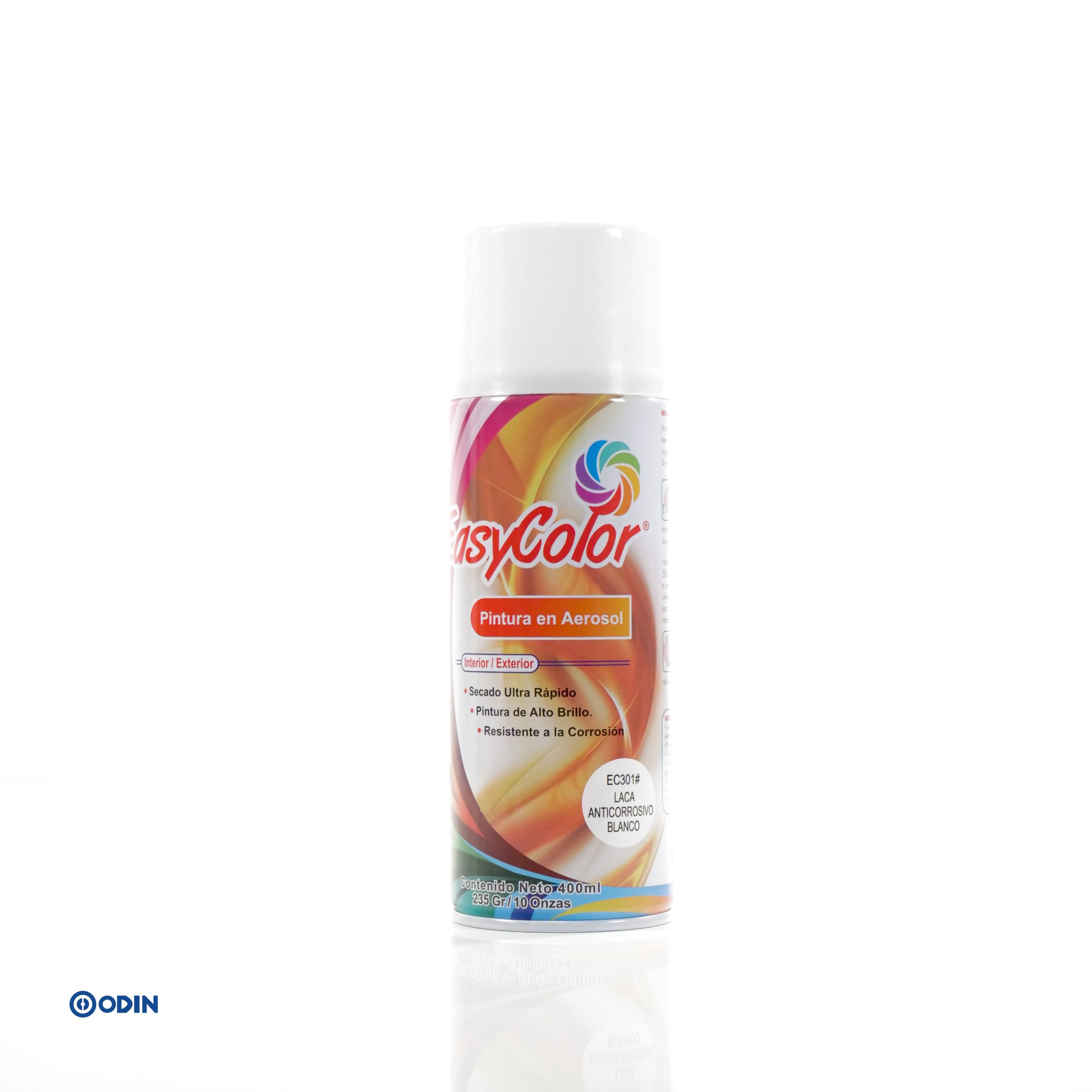 PINTURA AEROSOL EASYCOLOR ANTICORROSIVA BLANCO EC301 para interior y exterior de alto brillo y secado rápido