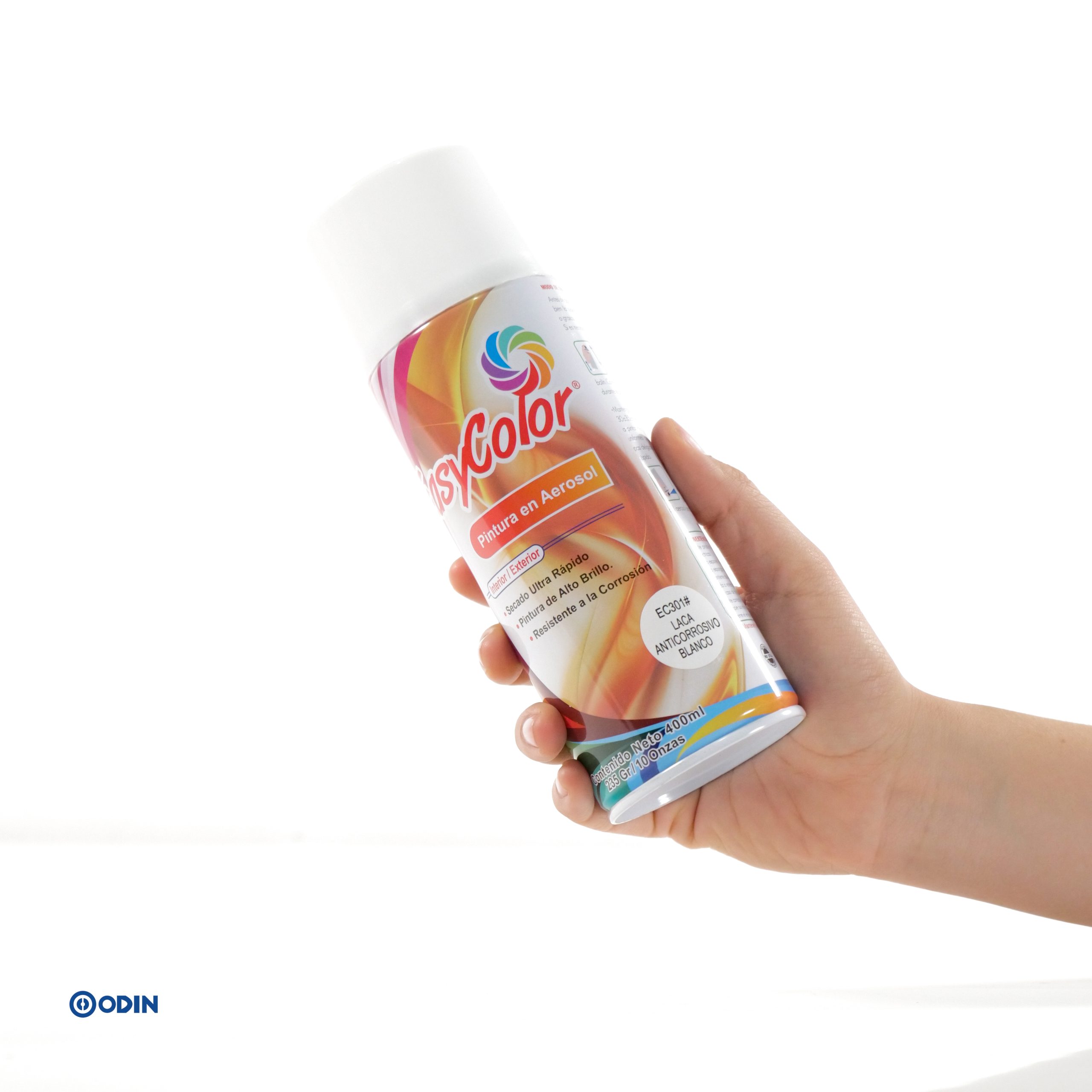 PINTURA AEROSOL EASYCOLOR ANTICORROSIVA BLANCO EC301 para interior y exterior de alto brillo y secado rápido