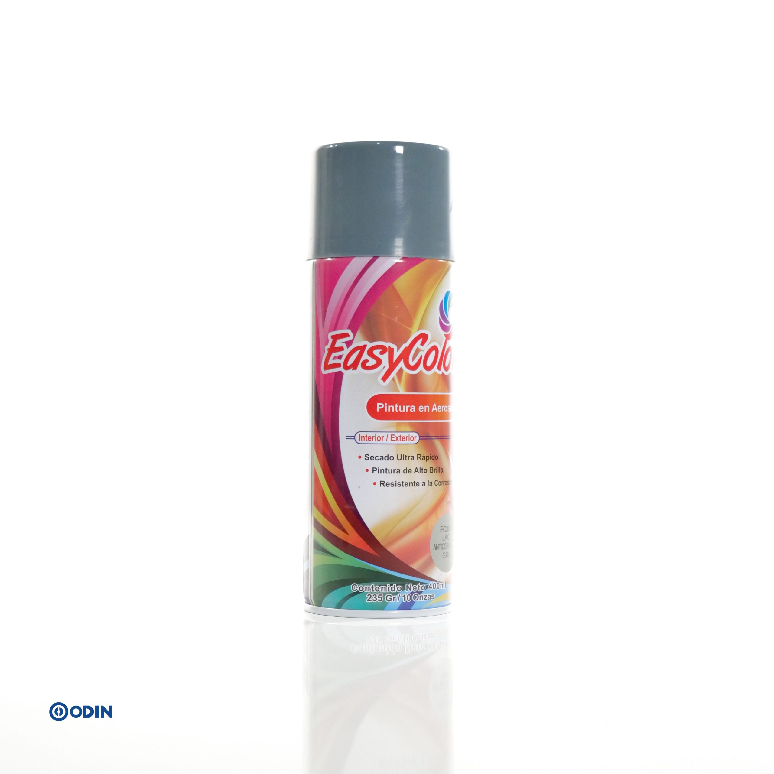PINTURA AEROSOL EASYCOLOR ANTICORROSIVA GRIS EC300 para interior y exterior de alto brillo y secado rápido
