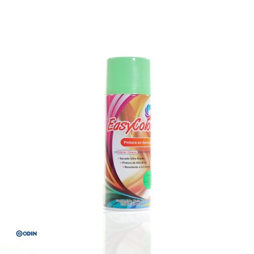 PINTURA AEROSOL EASYCOLOR FLUORESCENTE VERDE EC204 para interior y exterior de alto brillo y secado rápido