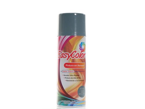 PINTURA AEROSOL EASYCOLOR GRIS BRILLANTE para interior y exterior de alto brillo y secado rápido