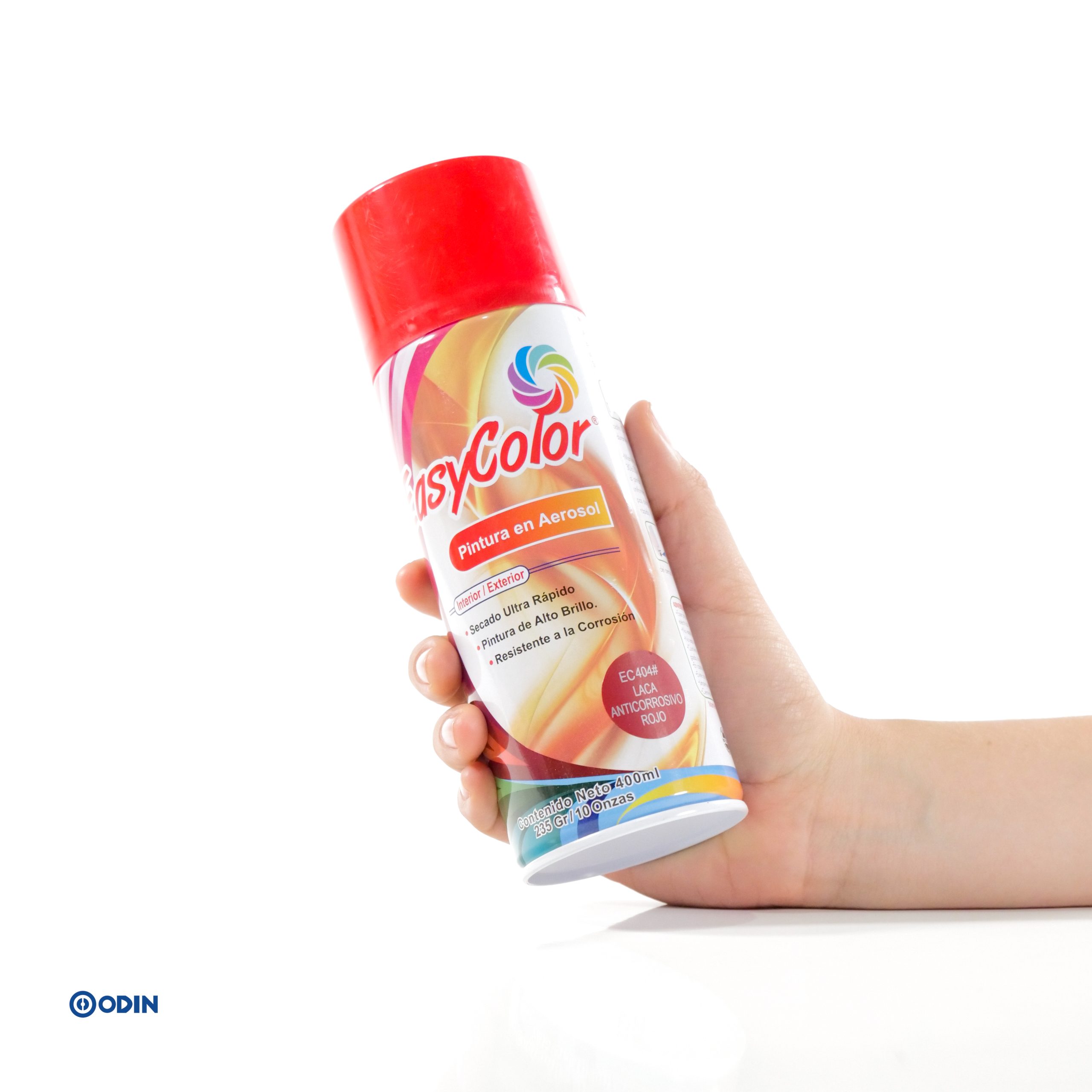 Pintura en aerosol EasyColor Anticorrosiva Rojo para interior y exterior de alto brillo y secado rápido