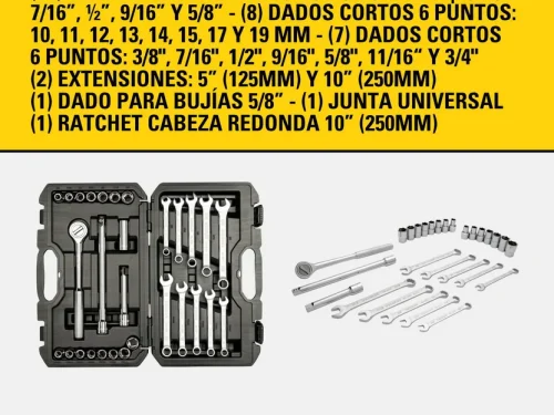 Juego de Herramientas Mecánicas Mando 1/2 Pulgadas STMT45510-LA Stanley