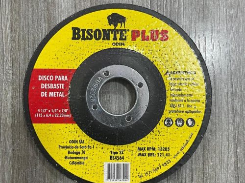 DISCO BISONTE PARA DESBASTE DE METAL 41/2"X1/4"X7/8"