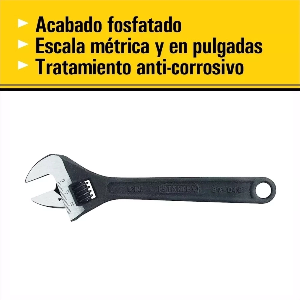 Llave Ajustable 12″ Stanley 87-048La - Image 3