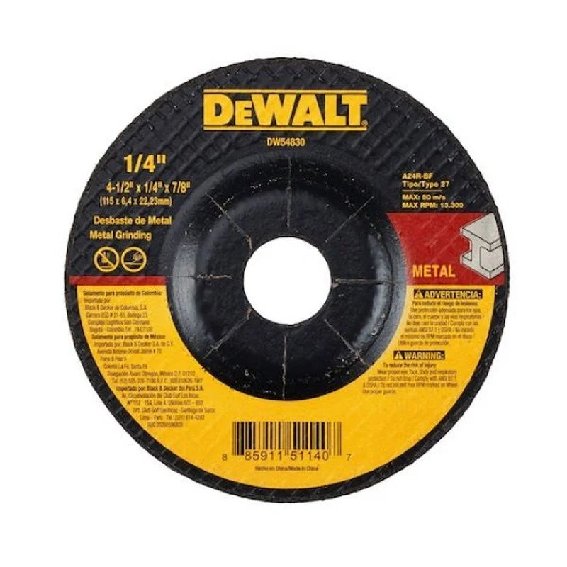 Disco de desbaste T27 de 4 1/2" X 1/4"