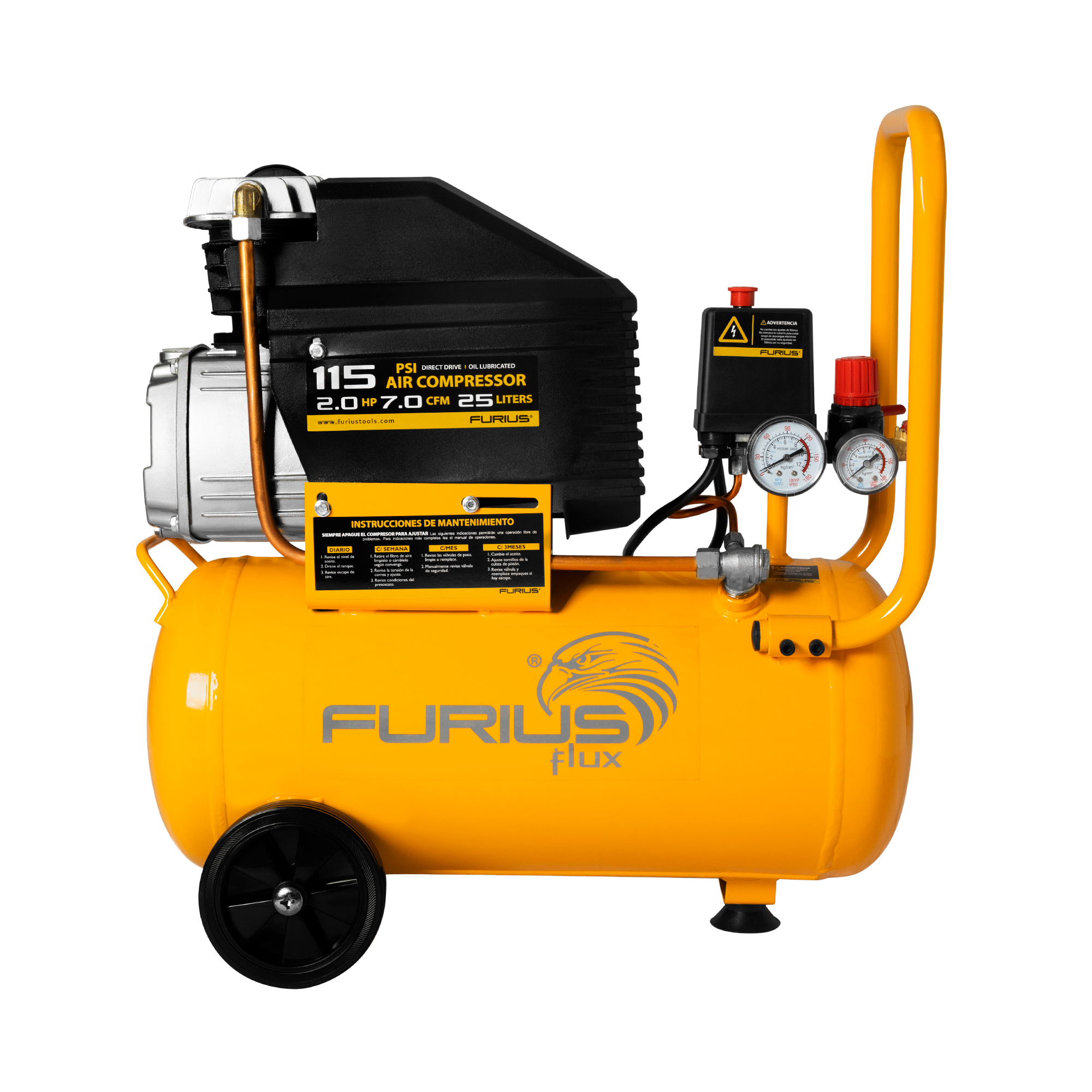 Compresor de aire 25 Litros 115 psi . FLUX AIR 25 - Image 3