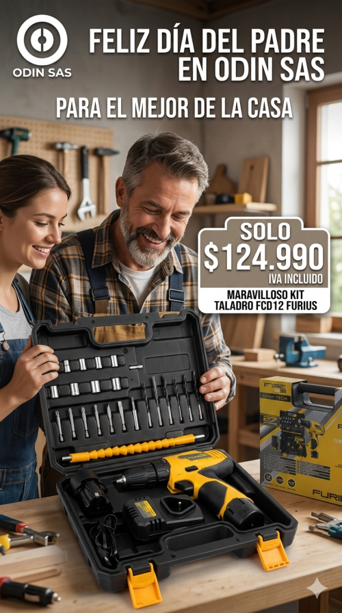 PROMOCION # 6 DIA DEL PADRE ODIN SAS TALADRO FCD12KIT