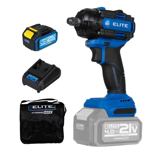 Llave de impacto inalámbrica Elite XIW2155K 21 V brushless cuadrante 1/2" con batería 4 Ah y cargador.