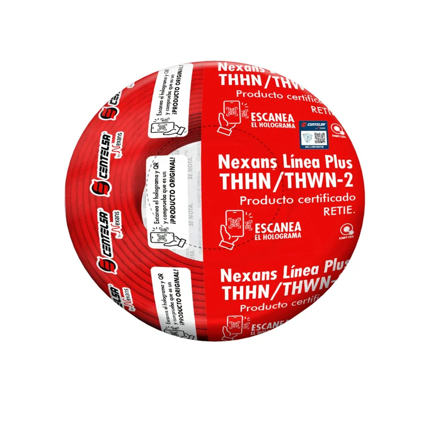 ALAMBRE COBRE THHN 12 ROJO