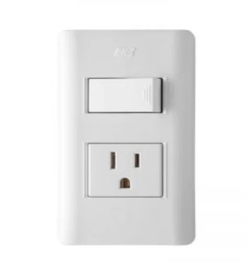 15016N INTERRUPTOR SENC + TOMA P/TIERRA 2P+T DUOMO BLANCO