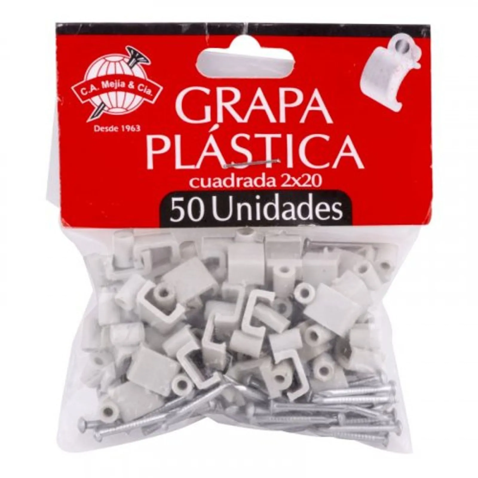 GRAPA 2X20 CUADRADA PLASTICA - Image 2