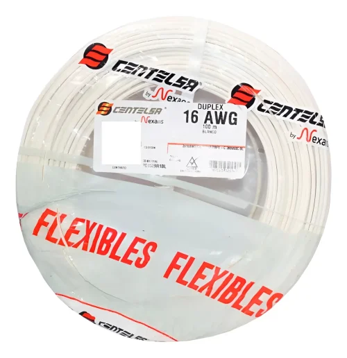 Cable Dúplex 2X16 100M Blanco Centelsa/Nexans