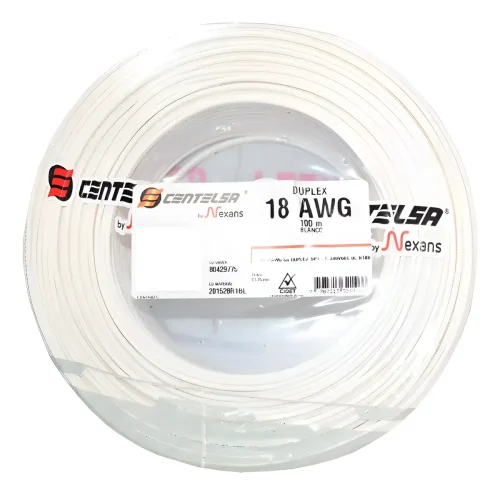 Cable Dúplex 2X18 100M Blanco NEXANS