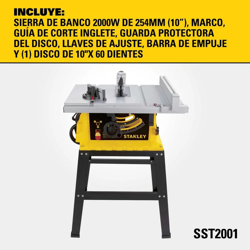 Sierra de Mesa 10 Pulgadas 2000w 4900rpm Stanley - Image 2
