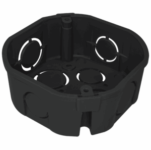 CAJA PLASTICA OCTOGONAL NEGRO APILABLE