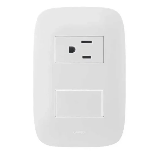 INTERRUPTOR SENCILLO + TOMACORRIENTE 2P+T BLANCO GL2-301BG