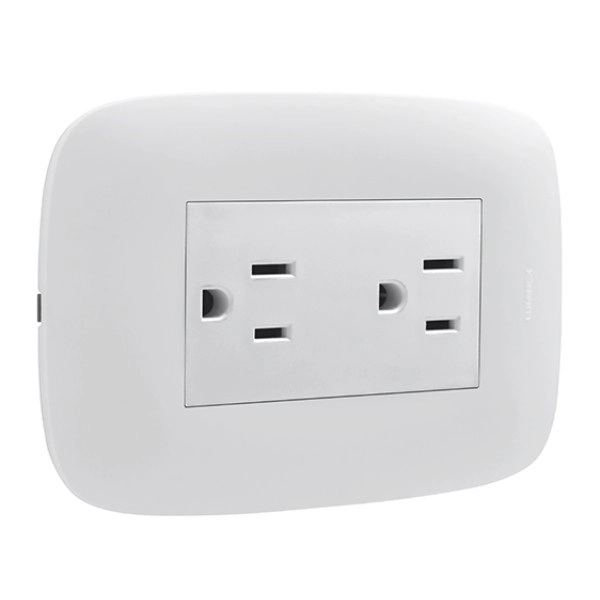 TOMACORRIENTE DOBLE P/T 15 AMP BLANCO GL2-303BG - Image 2