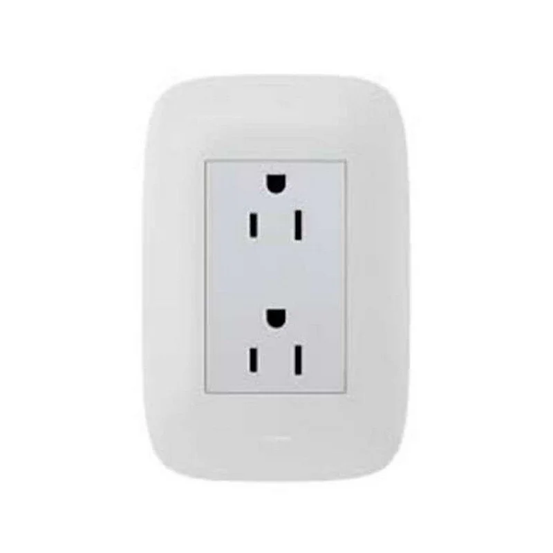 TOMACORRIENTE DOBLE P/T 15 AMP BLANCO GL2-303BG